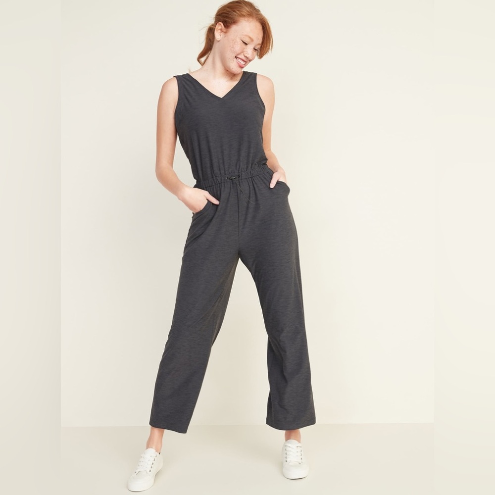 Breathe ON V-Neck Wide-Leg Jumpsuit